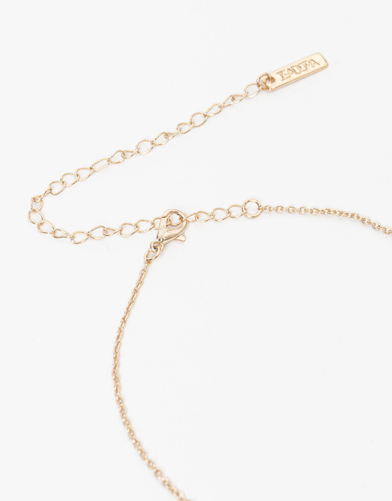 Cadena Corta con Dije Strass Collar Con Dije Cubic Zirconia - Dorado