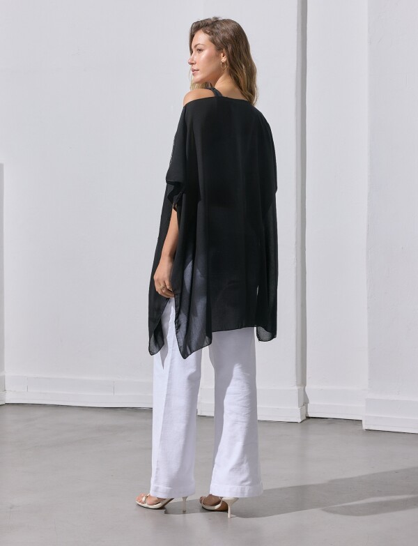 Poncho Noche NEGRO/PLATEADO