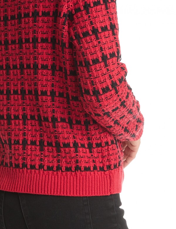 Cardigan Tejido ROJO/NEGRO