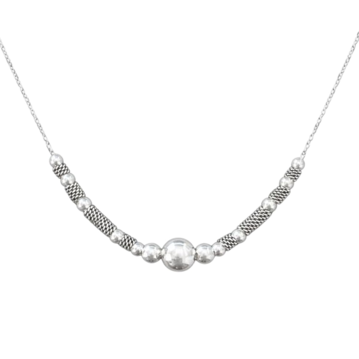 Cadena gargantilla bolitas tailandesa-Plata 925-Sin Piedra-CD3473 - sinpiedra 