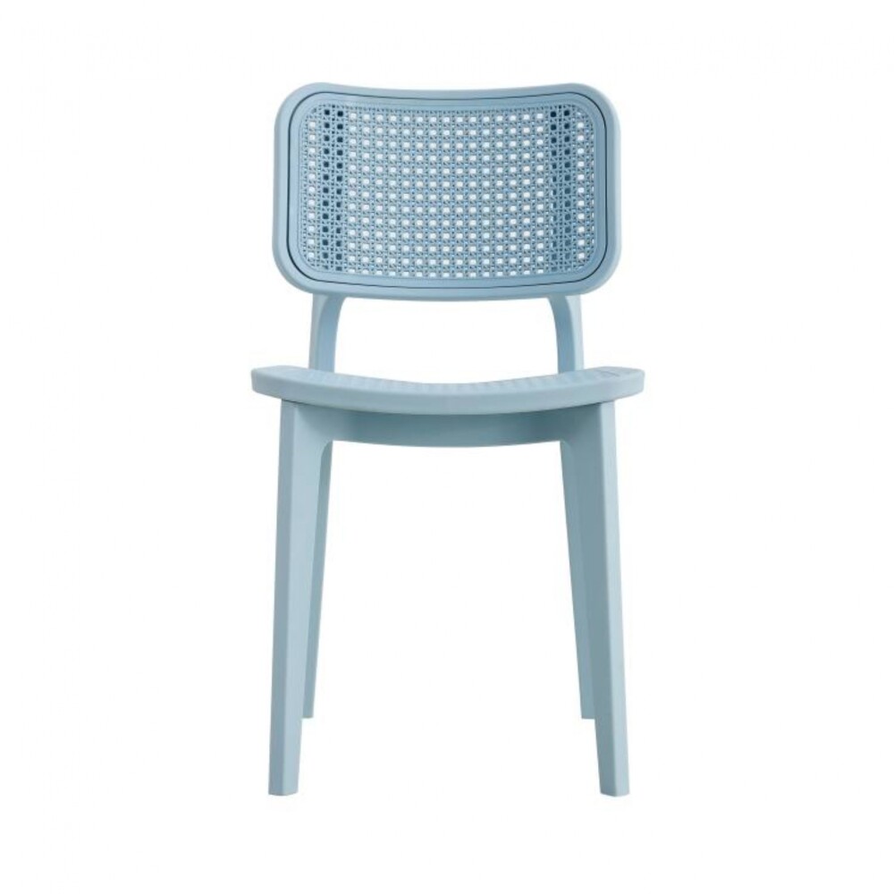 Silla Simil Rattan de polipropileno Celeste