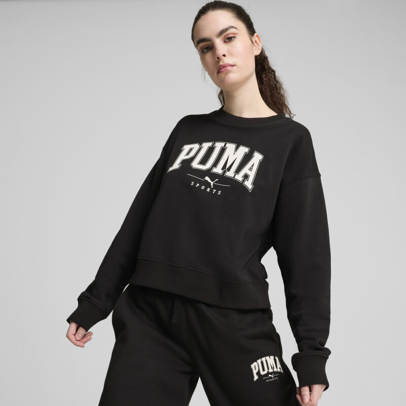 Buzo Puma Squad Crew TR de Mujer - 682493 01 Negro