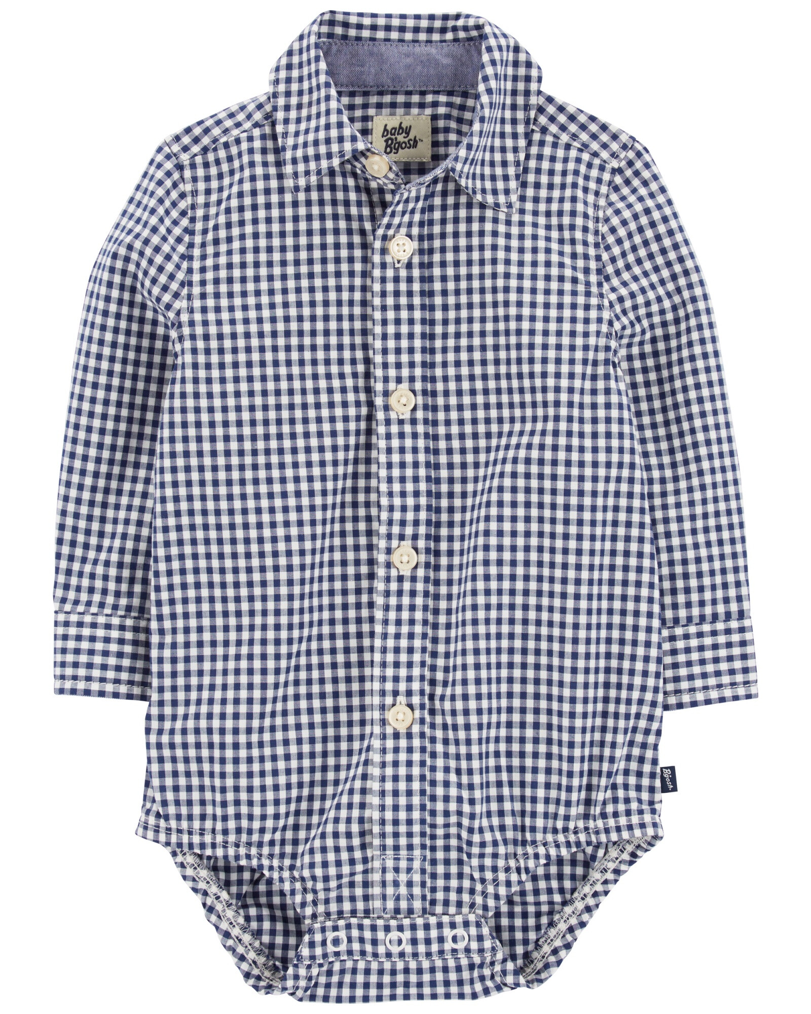 Body de algodón, tipo camisa, diseño a cuadros Body de algodón, tipo camisa, diseño a cuadros