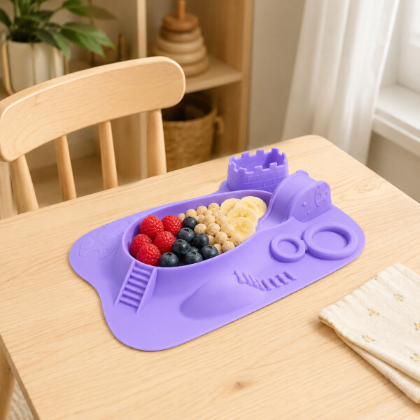 Plato Individual Silicona Marcus & Marcus Con Divisiones Violeta 1