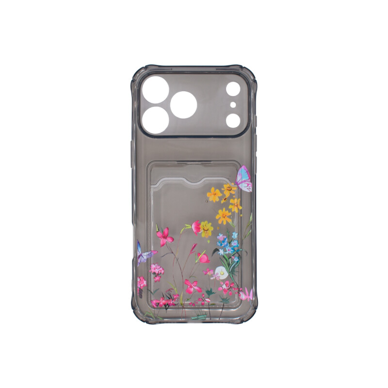Protector para iPhone 17 Pro Max diseño flores color negro Protector Para Iphone 17 Pro Max Diseño Flores Color Negro