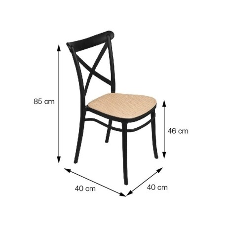 Silla Plats PP Simil Rattan Blanco/Beige