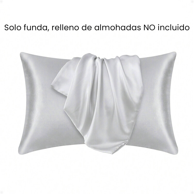Funda Almohada De SatÃ­n SatÃ©n Tipo Seda Suave Gris Claro