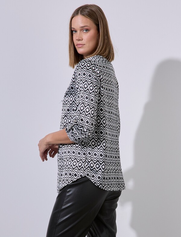 Blusa Printed NEGRO/BLANCO