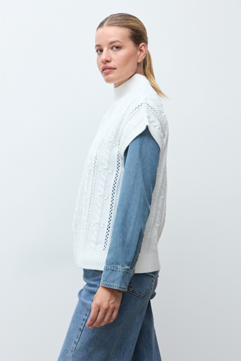 Chaleco tejido estructuras crudo