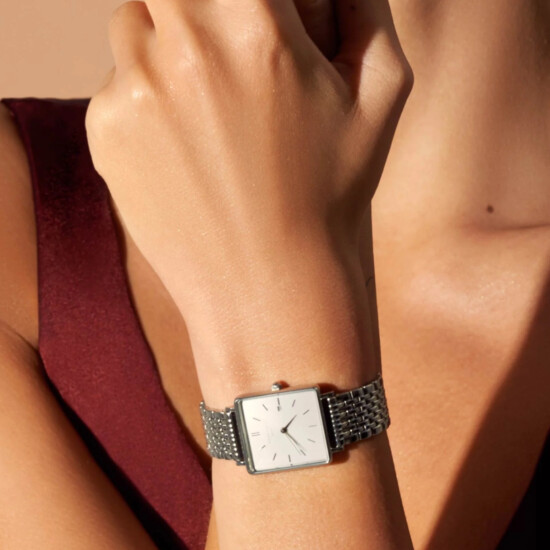 Reloj ROSEFIELD QWSS-Q08 The Boxy Acero Plata 0