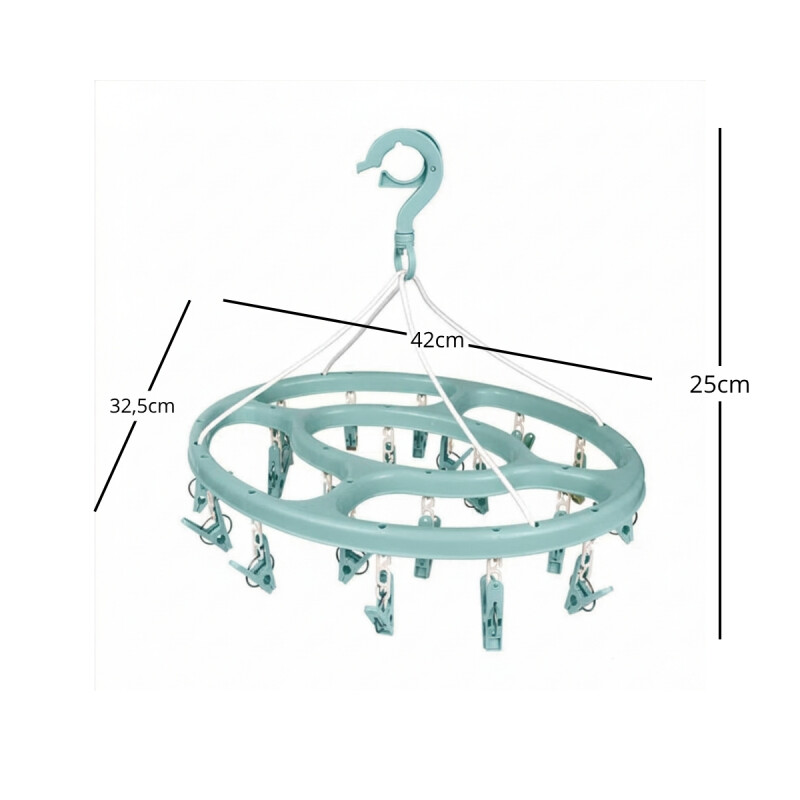 Tendedero portátil 24 palillos ovalado plástico CELESTE