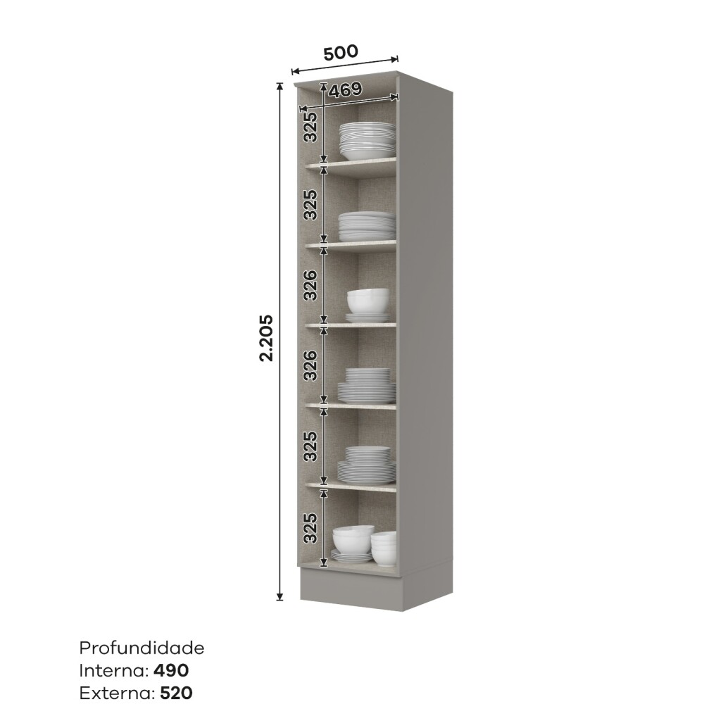 PANELERO TORRE 1 PUERTA ARMARIO MULTIUSO LÍNEA AMERICANA GRIS
