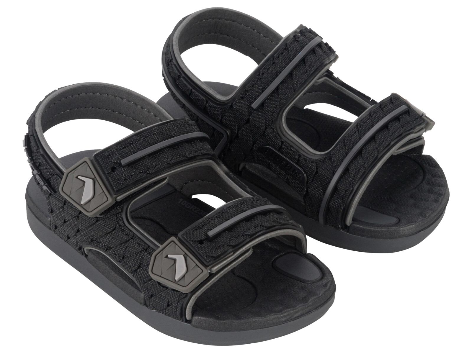 Sandalias Infantiles Rider Line Plus Kids - Gris Oscuro - Negro 