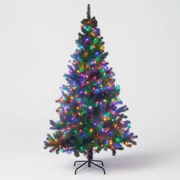 Árbol Navidad Verde Luces Smart Led Base Metal Premium 150cm Color Verde Multicolor