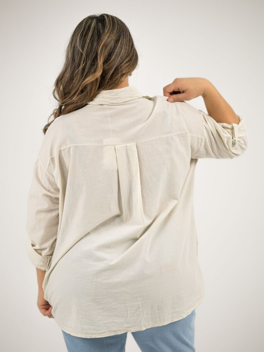 Camisa broderie bordada Beige