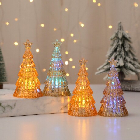 Árbol Navideño Con Luz Chico Dorado