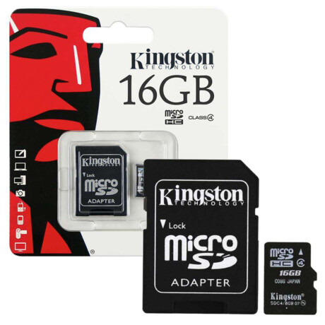 Kingston - Tarjeta de memoria flash SD con adaptador 16 GB Kingston - Tarjeta de memoria flash SD con adaptador 16 GB