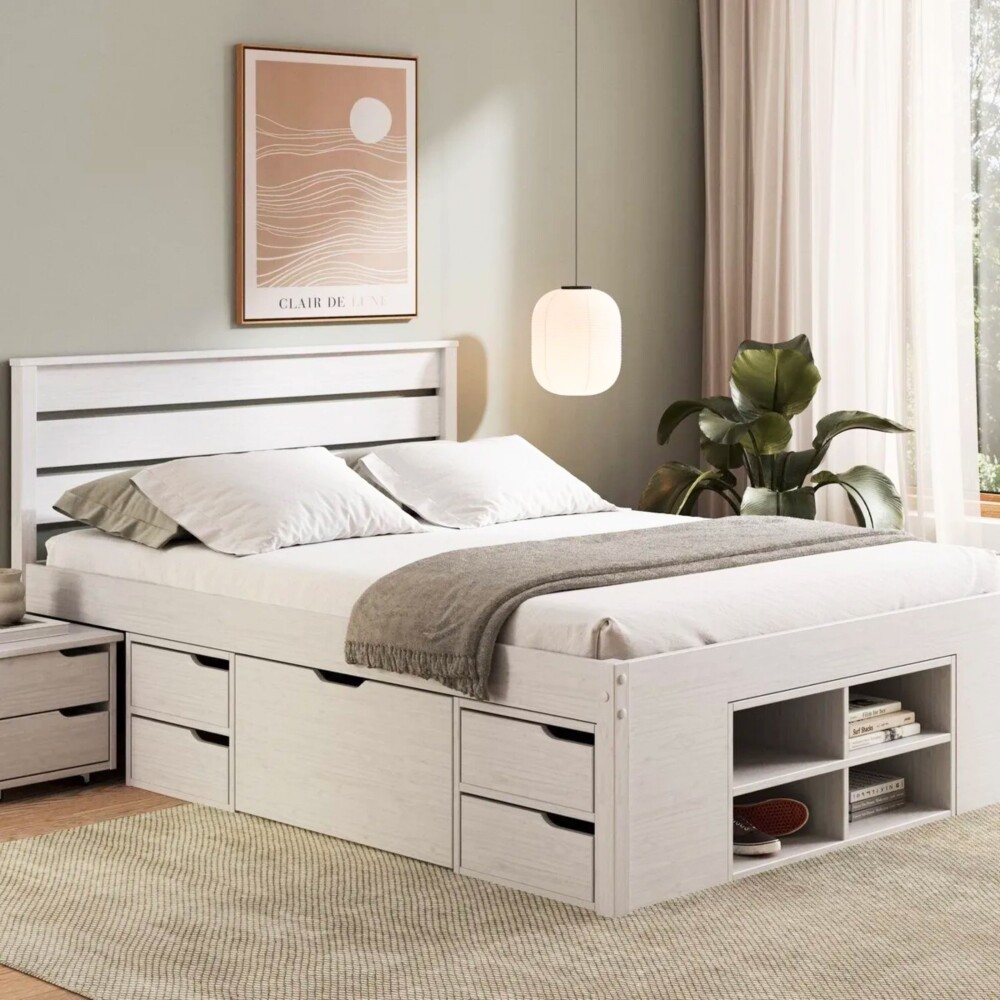 Respaldo 2 Plazas Madera maciza - Funcional Blanco