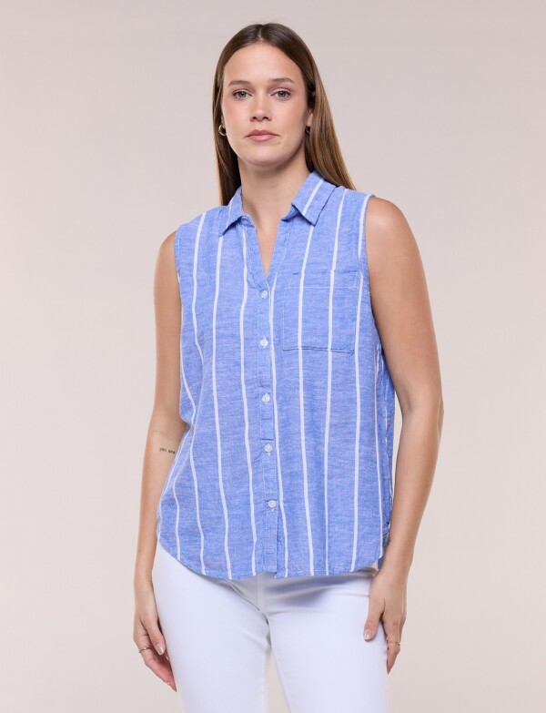Camisa Lino AZUL/MULTI