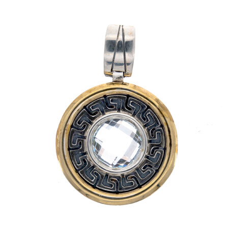 Colgante de plata 925, double en oro 18 ktes y circonias. Colgante de plata 925, double en oro 18 ktes y circonias.