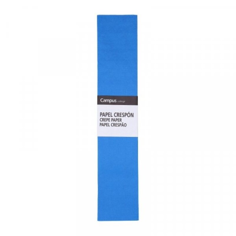 Papel Crepé Campus Azul 50Cm x2M 20 Grs #Papel Crepé Campus Azul 50Cm X 2M 20 Grs