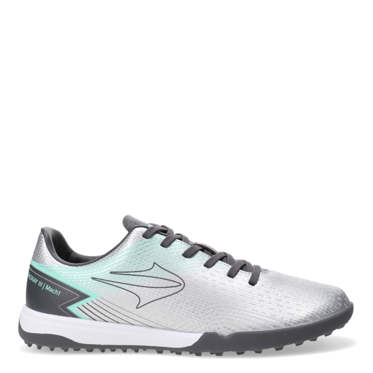 Championes Unisex Topper Fútbol 5 Stingray III Mach Topper - Plateado - Verde - Gris 