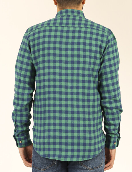 Camisa Viyela Harry Azul Osc/verde Osc