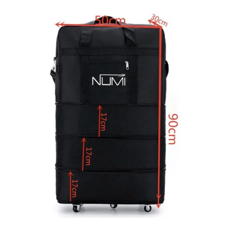 Bolso de Tela Gigante con 5 Ruedas 90x50x30cm Marrón y negro