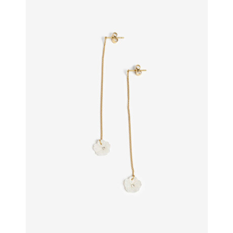 Aros Largos De Acero Con Nácar Dorado