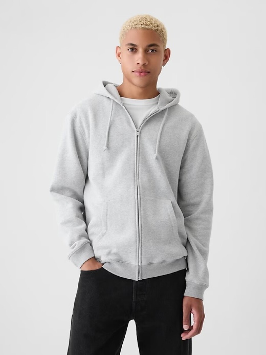 Canguro Con Cierre Hombre - Light Heather Grey B08 