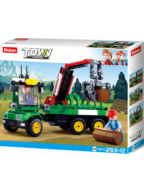 Tractor remolque de troncos Sluban Town Farm para armar con 209 piezas Tractor remolque de troncos Sluban Town Farm para armar con 209 piezas