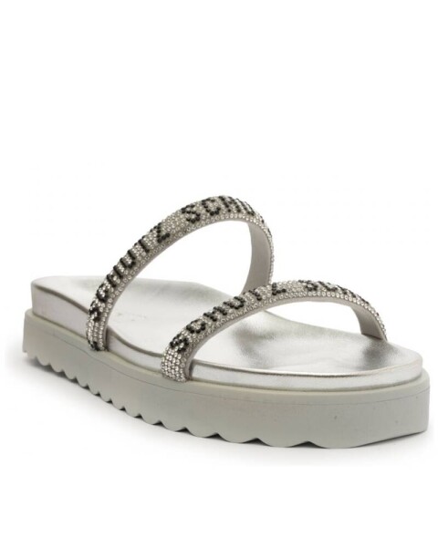SANDALIA PLATA CON STRASS PLATEADO