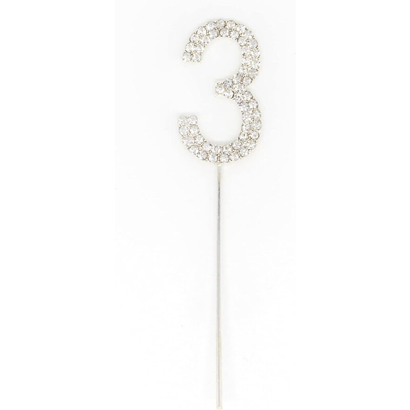 Topper Número Brilloso de Strass TRES