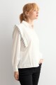 Camisa bordado en contraste blanco