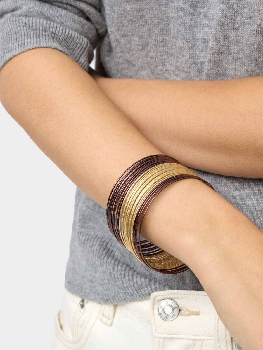Pulseras Rígidas Entrelazadas bicolor