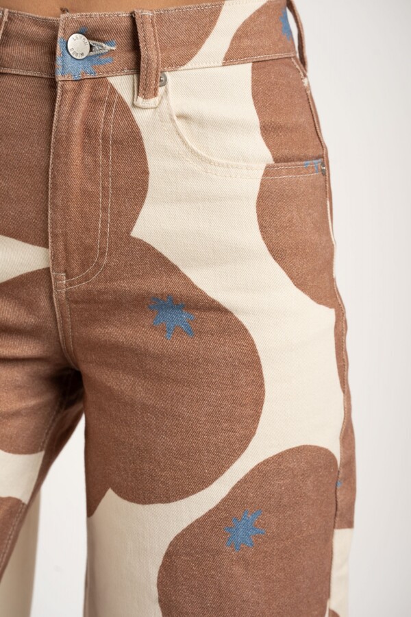 Jean Wide Leg Estampado Print