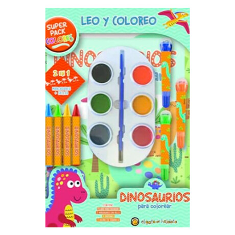 Libro Leo y Coloreo Dinosaurios Superpack 001