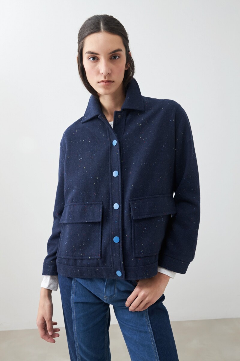 Chaqueta de paño azul marino
