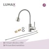 Pileta de cocina Lumax Acero Simple Canilla flexible 55x40 cm Plateado
