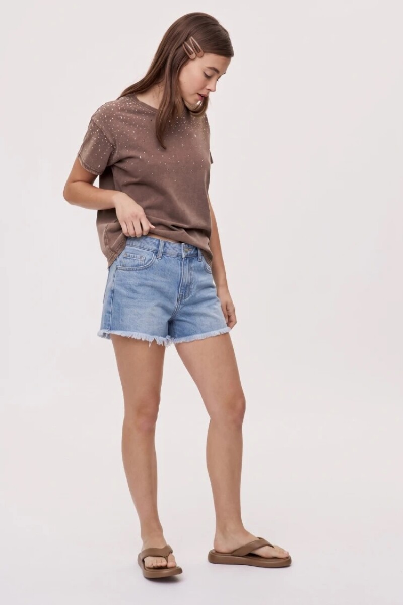 SHORT P.CAKE SOIE - CELESTE 