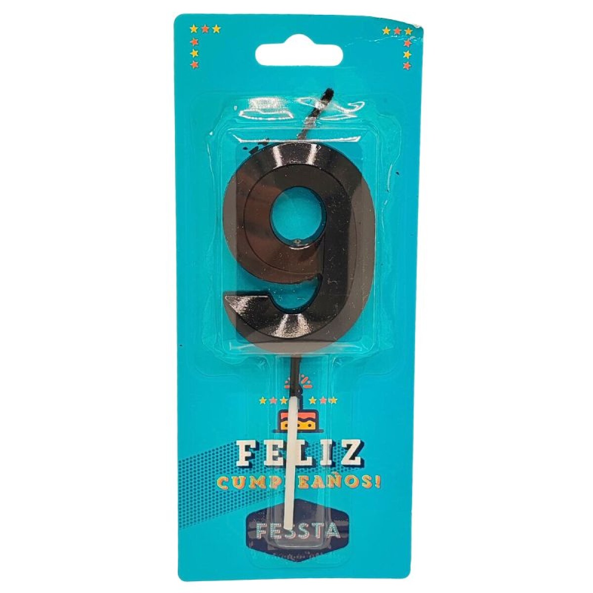 Vela Número 3D Grande Negro - NUEVE 