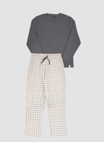 Pijama flannel pantalon Gris