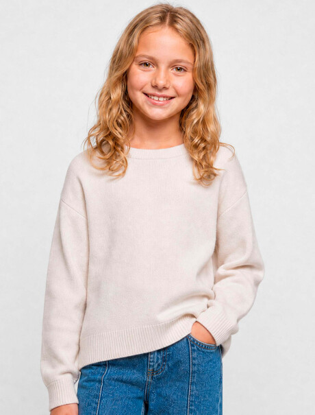 BUZO DE PUNTO INFANTIL - ROSADO BEIGE