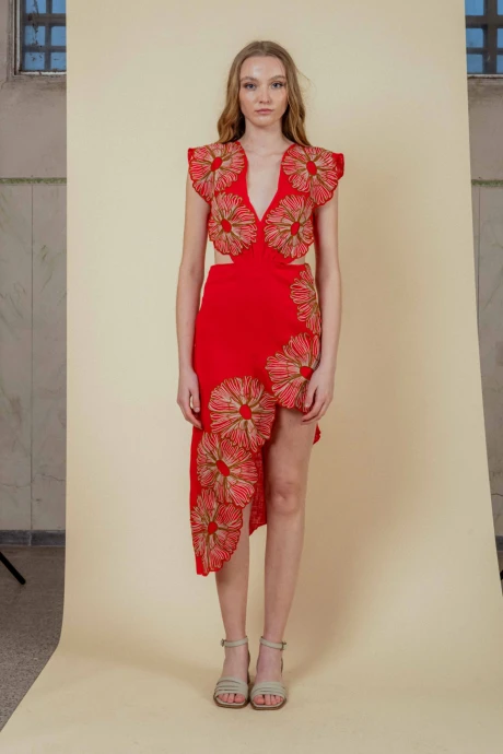Vestido Floral Rojo