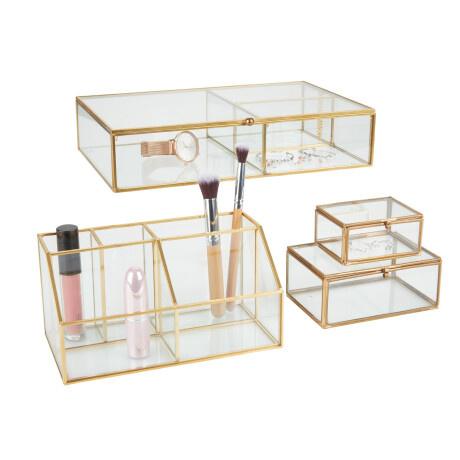 Organizador maquillaje VIKEN A9,5xL18xA5/9cm Plateado