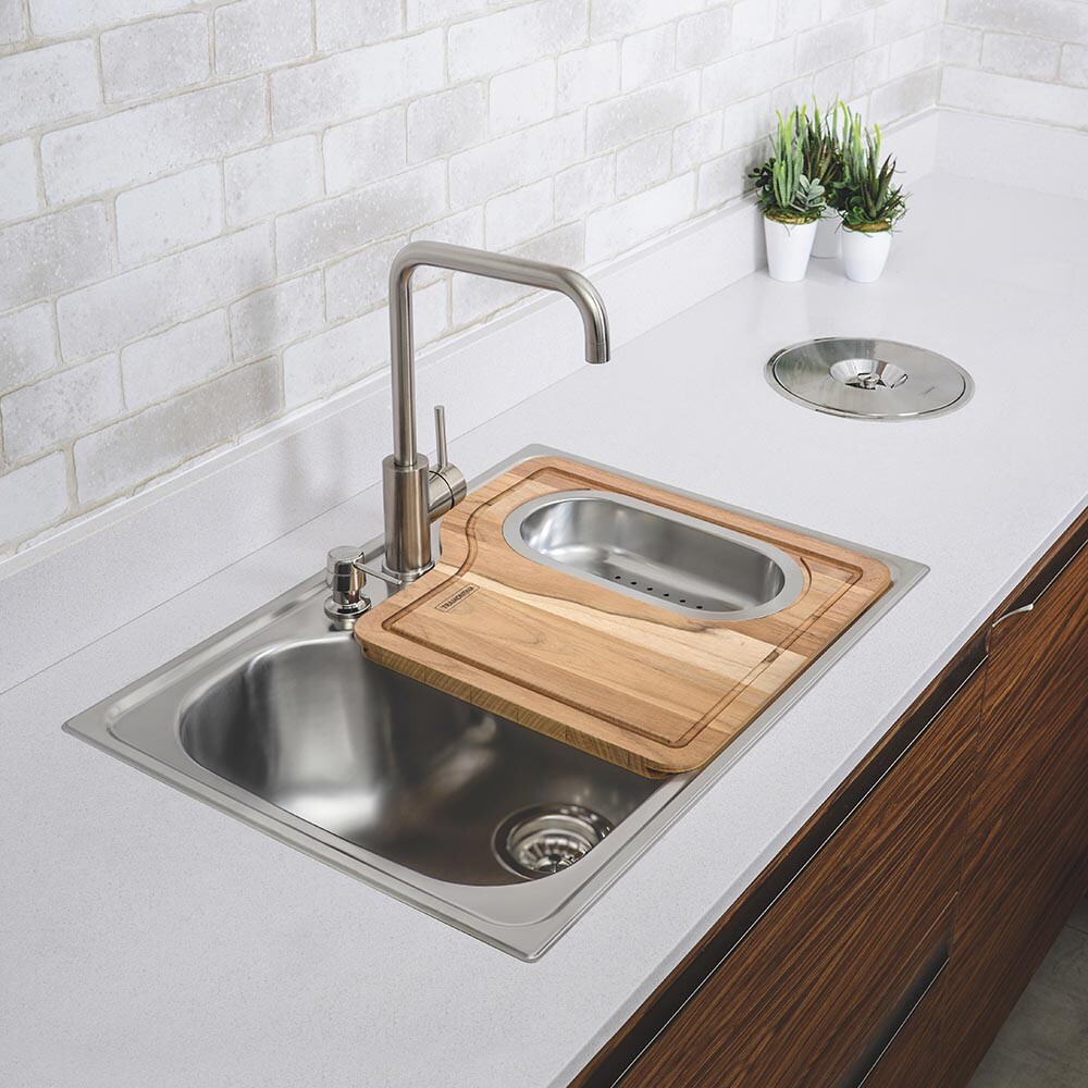 PILETA SIMPLE MORGANA DE ACERO INOXIDABLE 304 69X49 CM TRAMONTINA Pileta Simple Morgana De Acero Inoxidable 304 69x49 Cm Tramontina