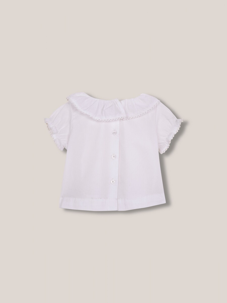 Blusa Cuello Volante Blanco