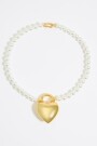 COLLAR PERLAS CORAZÓN METAL Oro