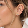 Caravanas Naia de Oro Amarillo 18k con Circonias en forma de Corazón Caravanas Naia de Oro Amarillo 18k con Circonias en forma de Corazón