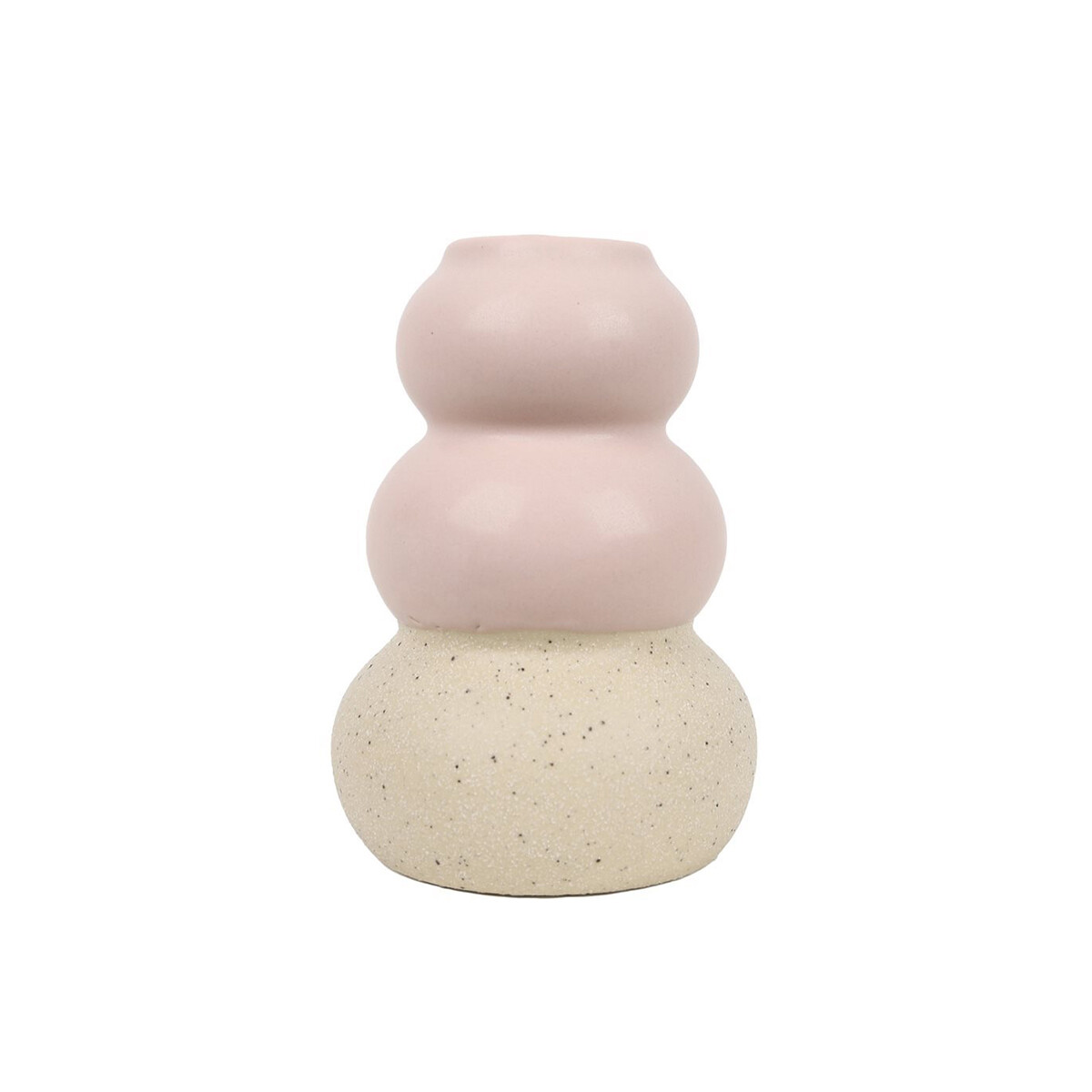 CANDELABRO ANILLOS 6x6x8.5CM CERAMICA ROSA 